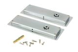 From The Anvil - Polished Chrome 175mm Art Deco Rectangular Pull -Privacy Set | Sku. 47179 | Trade Door Handles.