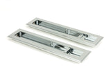 From The Anvil - Polished Chrome 250mm Art Deco Rectangular Pull -Privacy Set | Sku. 47180 | Trade Door Handles.
