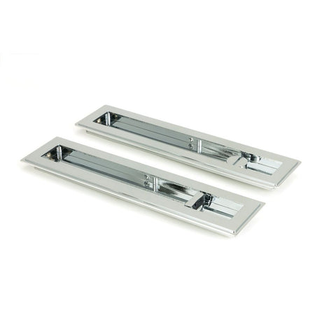 From The Anvil - Polished Chrome 250mm Art Deco Rectangular Pull -Privacy Set | Sku. 47180 | Trade Door Handles.