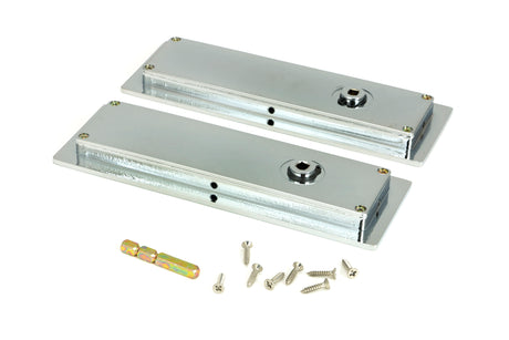 From The Anvil - Polished Chrome 175mm Plain Rectangular Pull - Privacy Set | Sku. 47181 | Trade Door Handles.