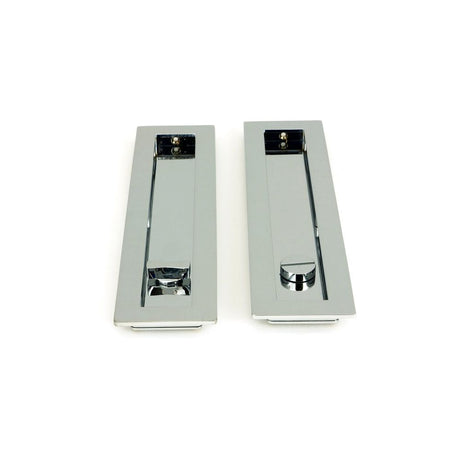 From The Anvil - Polished Chrome 250mm Plain Rectangular Pull - Privacy Set | Sku. 47182 | Trade Door Handles.