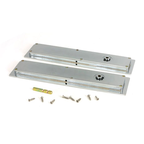 From The Anvil - Polished Chrome 250mm Plain Rectangular Pull - Privacy Set | Sku. 47182 | Trade Door Handles.