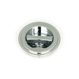 From The Anvil - Polished Chrome 60mm Art Deco Round Pull - Privacy Set | Sku. 47187 | Trade Door Handles.