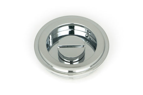 From The Anvil - Polished Chrome 60mm Art Deco Round Pull - Privacy Set | Sku. 47187 | Trade Door Handles.