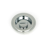 From The Anvil - Polished Chrome 60mm Art Deco Round Pull - Privacy Set | Sku. 47187 | Trade Door Handles.