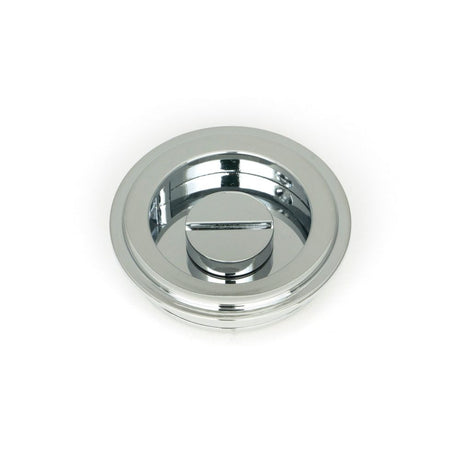From The Anvil - Polished Chrome 60mm Art Deco Round Pull - Privacy Set | Sku. 47187 | Trade Door Handles.