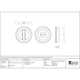 From The Anvil - Polished Chrome 60mm Art Deco Round Pull - Privacy Set | Sku. 47187 | Trade Door Handles.