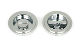 From The Anvil - Polished Chrome 60mm Art Deco Round Pull - Privacy Set | Sku. 47187 | Trade Door Handles.