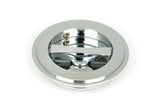 From The Anvil - Polished Chrome 75mm Art Deco Round Pull - Privacy Set | Sku. 47188 | Trade Door Handles.