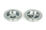 From The Anvil - Polished Chrome 75mm Art Deco Round Pull - Privacy Set | Sku. 47188 | Trade Door Handles.