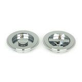 From The Anvil - Polished Chrome 75mm Art Deco Round Pull - Privacy Set | Sku. 47188 | Trade Door Handles.