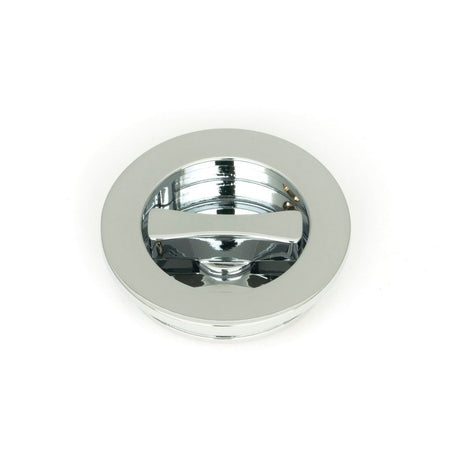 From The Anvil - Polished Chrome 60mm Plain Round Pull - Privacy Set | Sku. 47189 | Trade Door Handles.