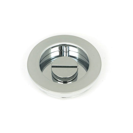 From The Anvil - Polished Chrome 60mm Plain Round Pull - Privacy Set | Sku. 47189 | Trade Door Handles.