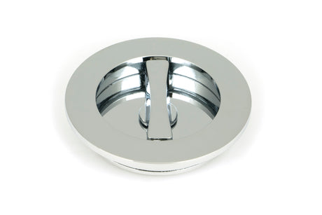 From The Anvil - Polished Chrome 75mm Plain Round Pull - Privacy Set | Sku. 47190 | Trade Door Handles.