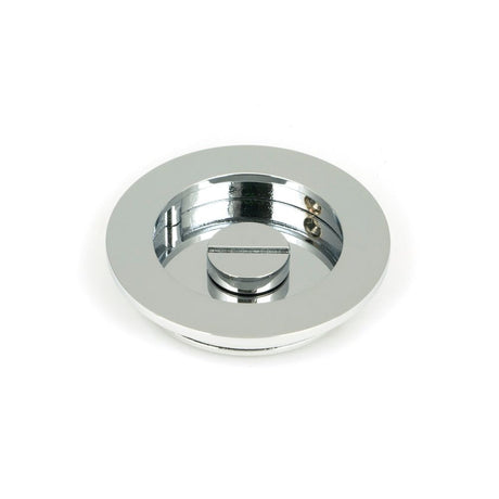 From The Anvil - Polished Chrome 75mm Plain Round Pull - Privacy Set | Sku. 47190 | Trade Door Handles.