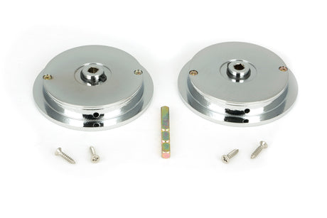 From The Anvil - Polished Chrome 75mm Plain Round Pull - Privacy Set | Sku. 47190 | Trade Door Handles.