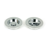 From The Anvil - Polished Chrome 75mm Plain Round Pull - Privacy Set | Sku. 47190 | Trade Door Handles.