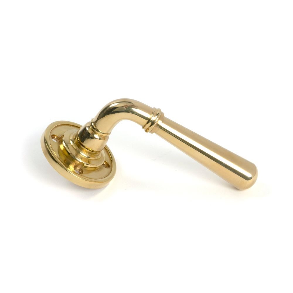 From The Anvil - Polished Brass Newbury Lever on Rose Set | Sku. 47193 | Trade Door Handles.