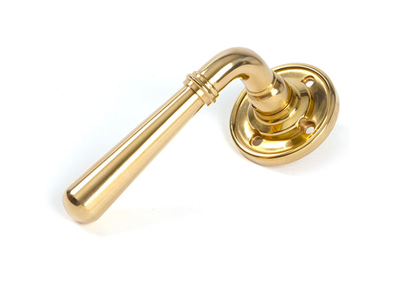 This is an image of From The Anvil - Polished Brass Newbury Lever on Rose Set available to order from Trade Door Handles in Kendal.