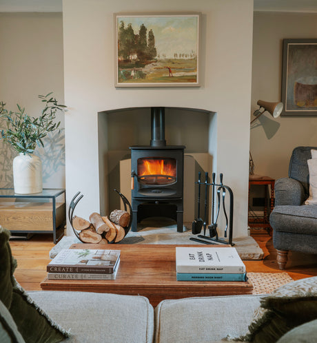 From The Anvil - Matt Black Curved Log Holder - Small | Sku. 47209 | Trade Door Handles.