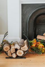 From The Anvil - Matt Black Curved Log Holder - Small | Sku. 47209 | Trade Door Handles.