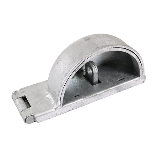 This is an image of Timco - Padlock Protection Bar - Heavy Duty - Left - Hot Dipped Galvanised 7 1/2" (1 Each Plain Bag) 472582
