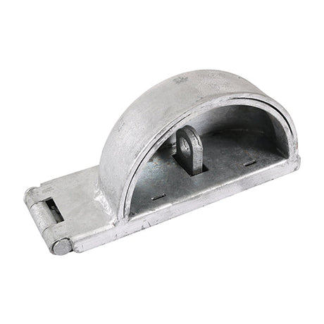 This is an image of Timco - Padlock Protection Bar - Heavy Duty - Left - Hot Dipped Galvanised 7 1/2" (1 Each Plain Bag) 472582