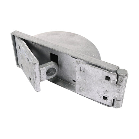 This is an image of Timco - Padlock Protection Bar - Heavy Duty - Left - Hot Dipped Galvanised 7 1/2" (1 Each Plain Bag) 472582