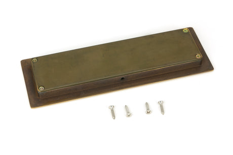 From The Anvil - Aged Brass 175mm Art Deco Rectangular Pull | Sku. 48300 | Trade Door Handles.