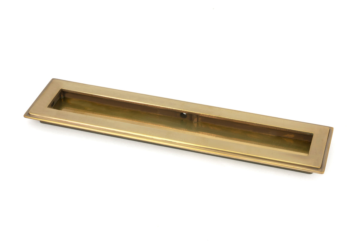 From The Anvil - Aged Brass 250mm Art Deco Rectangular Pull | Sku. 48301 | Trade Door Handles.