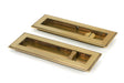 From The Anvil - Aged Brass 175mm Art Deco Rectangular Pull - Privacy Set | Sku. 48308 | Trade Door Handles.