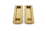 From The Anvil - Aged Brass 250mm Art Deco Rectangular Pull - Privacy Set | Sku. 48309 | Trade Door Handles.