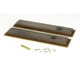 From The Anvil - Aged Brass 250mm Art Deco Rectangular Pull - Privacy Set | Sku. 48309 | Trade Door Handles.