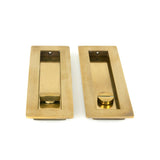 From The Anvil - Aged Brass 175mm Plain Rectangular Pull - Privacy Set | Sku. 48314 | Trade Door Handles.