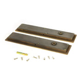 From The Anvil - Aged Brass 250mm Plain Rectangular Pull - Privacy Set | Sku. 48315 | Trade Door Handles.