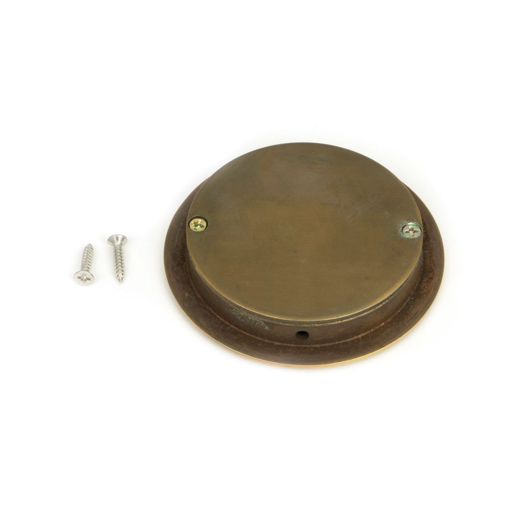 From The Anvil - Aged Brass 75mm Art Deco Round Pull | Sku. 48317 | Trade Door Handles.