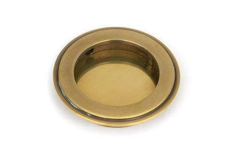 From The Anvil - Aged Brass 75mm Art Deco Round Pull | Sku. 48317 | Trade Door Handles.