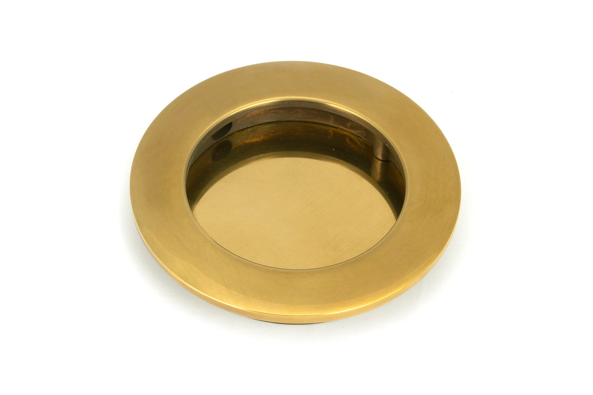 From The Anvil - Aged Brass 75mm Plain Round Pull | Sku. 48323 | Trade Door Handles.