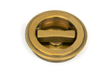 From The Anvil - Aged Brass 60mm Art Deco Round Pull - Privacy Set | Sku. 48324 | Trade Door Handles.
