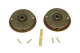 From The Anvil - Aged Brass 60mm Art Deco Round Pull - Privacy Set | Sku. 48324 | Trade Door Handles.