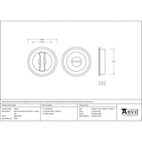 From The Anvil - Aged Brass 60mm Art Deco Round Pull - Privacy Set | Sku. 48324 | Trade Door Handles.