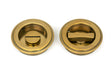From The Anvil - Aged Brass 60mm Art Deco Round Pull - Privacy Set | Sku. 48324 | Trade Door Handles.