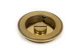 From The Anvil - Aged Brass 75mm Art Deco Round Pull - Privacy Set | Sku. 48325 | Trade Door Handles.