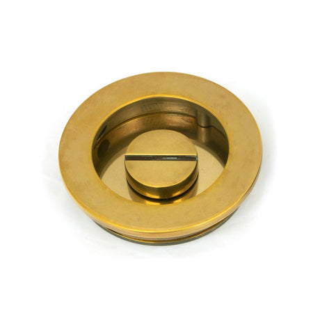 From The Anvil - Aged Brass 60mm Plain Round Pull - Privacy Set | Sku. 48330 | Trade Door Handles.