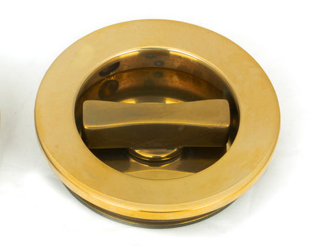 From The Anvil - Aged Brass 60mm Plain Round Pull - Privacy Set | Sku. 48330 | Trade Door Handles.
