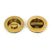 From The Anvil - Aged Brass 60mm Plain Round Pull - Privacy Set | Sku. 48330 | Trade Door Handles.