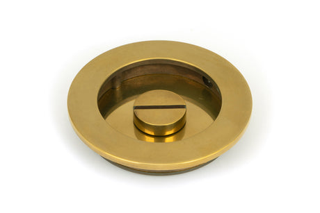 From The Anvil - Aged Brass 75mm Plain Round Pull - Privacy Set | Sku. 48331 | Trade Door Handles.