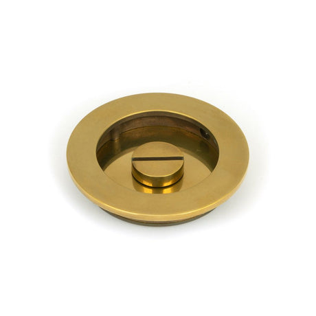 From The Anvil - Aged Brass 75mm Plain Round Pull - Privacy Set | Sku. 48331 | Trade Door Handles.