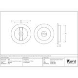 From The Anvil - Aged Brass 75mm Plain Round Pull - Privacy Set | Sku. 48331 | Trade Door Handles.