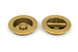 From The Anvil - Aged Brass 75mm Plain Round Pull - Privacy Set | Sku. 48331 | Trade Door Handles.